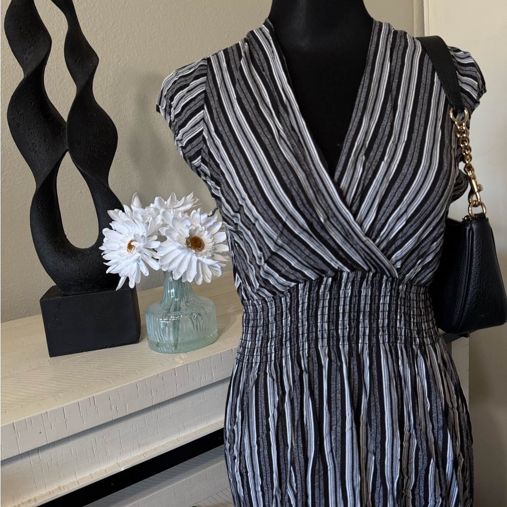 Striped Black and White Dress